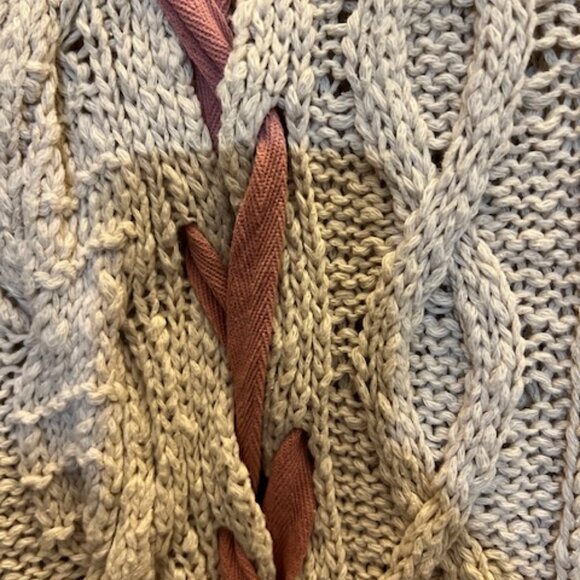 By Together Lace Up Hooded Sweater, Size M/L, NEW - Picture 6 of 9